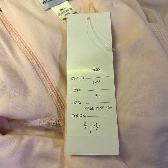 #Levkoff Chiffon Halter A-Line bridesmaid dress in Petal Pink, size 8. - Picture 3 of 7